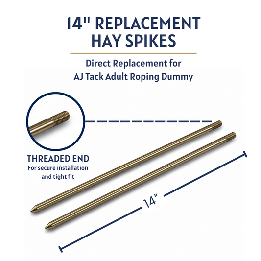 AJ Tack Replacement Hay Spikes for Adult Steer Head Roping Dummy, 14", Set of 2