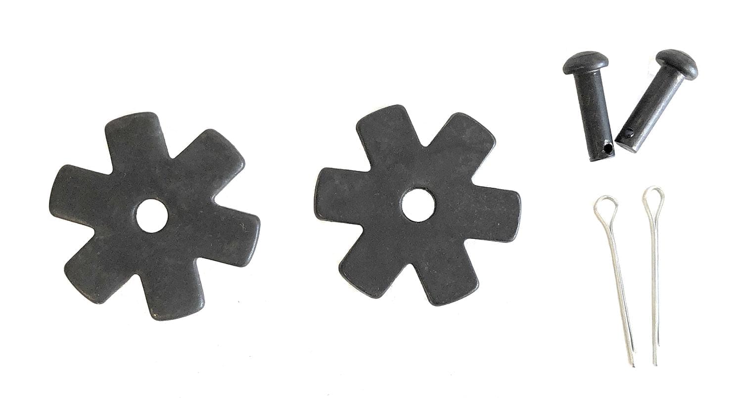 AJ Tack 1 1/4 Inch Blunt 6-Point Steel Spur Rowels With Cotter Pins AJ Tack 1 1/4 Inch Blunt 6-Point Steel Spur Rowels With Cotter Pins