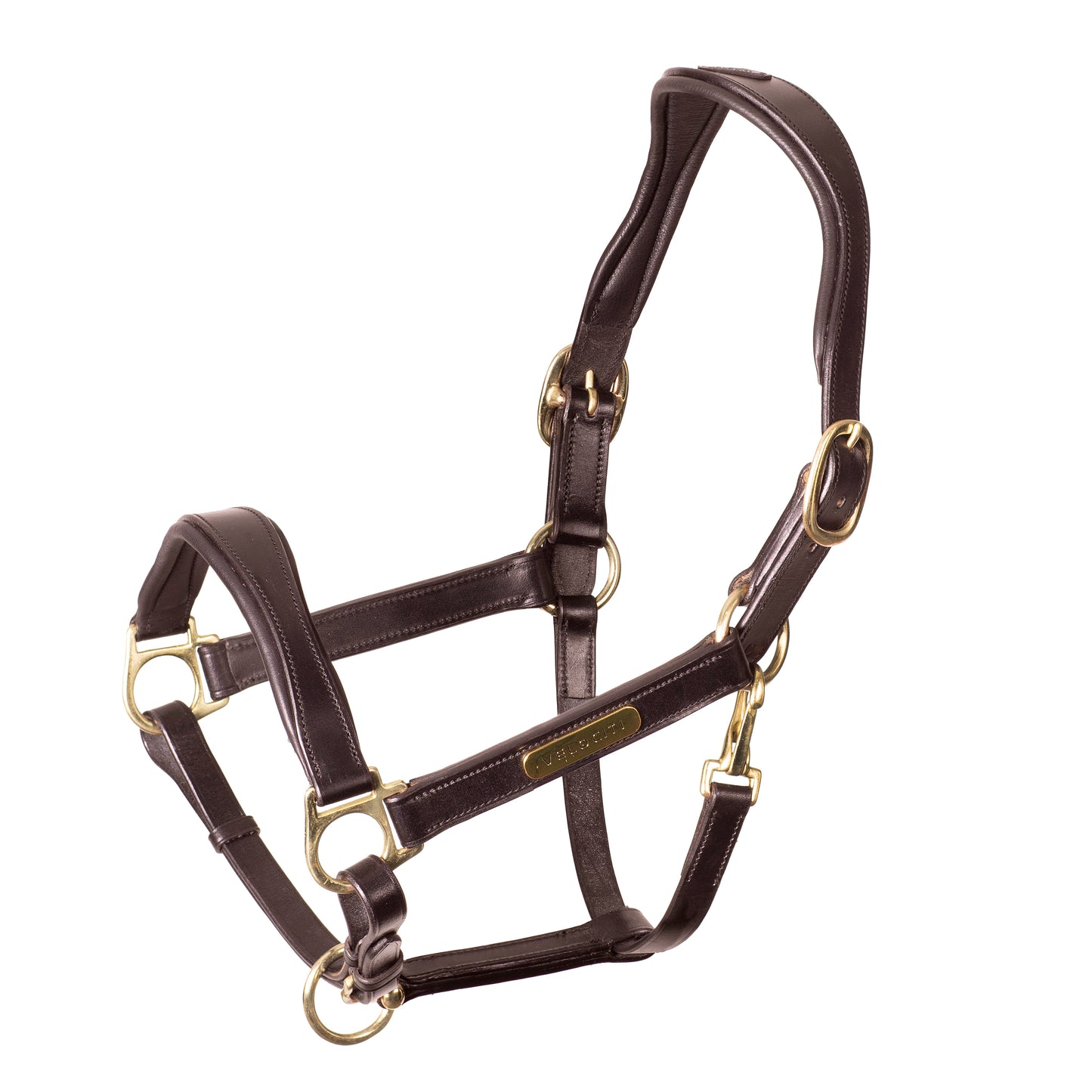Shires Velociti Rapida Cushioned Leather Halter - Havana