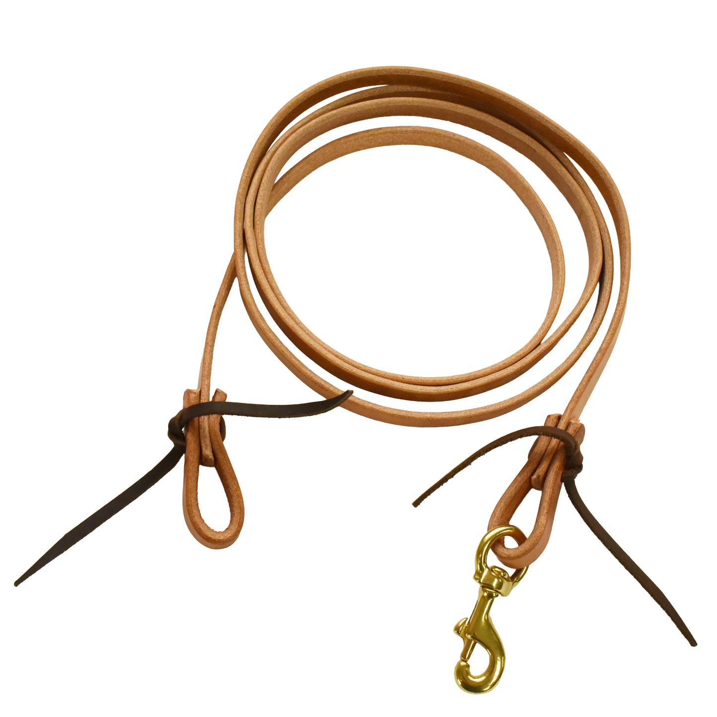 AJ Tack Harness Leather Flat Roper Reins - 5/8in x 8ft