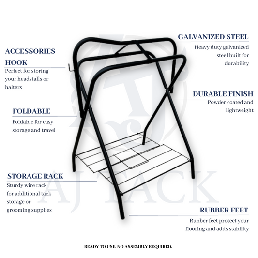 AJ Tack Freestanding Saddle Rack with Western Saddle Carrier