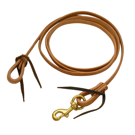 AJ Tack Harness Leather Flat Roper Reins - 1/2in x 8ft