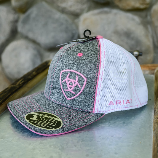 Ariat Ladies Cap - Pink and Heather Grey