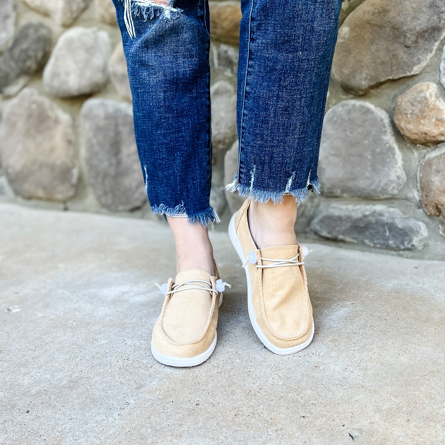 Corkys Women's Kayak Slip On Sneaker - Tan Corduroy