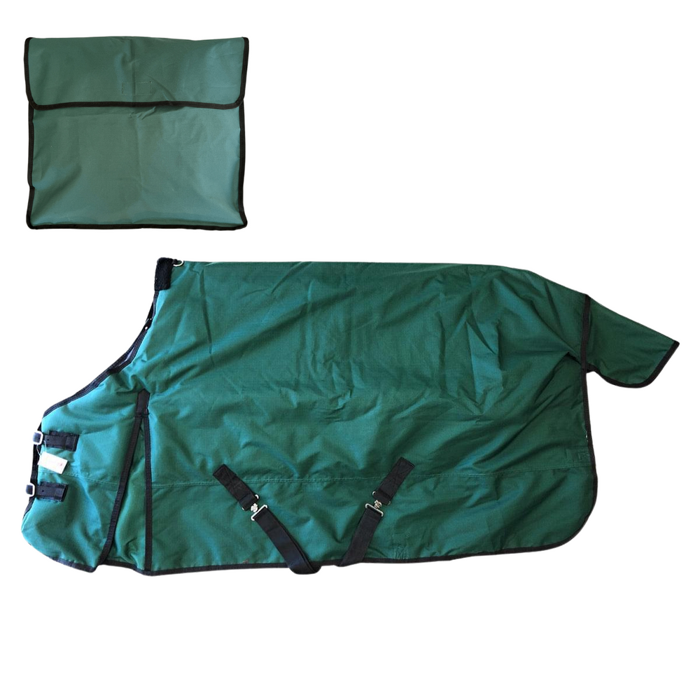 AJ Tack 1200D Horse Turnout Blanket with Storage Bag - Green