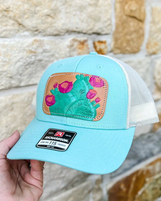 McIntire Saddlery Cactus Blossom Leather Patch Cap