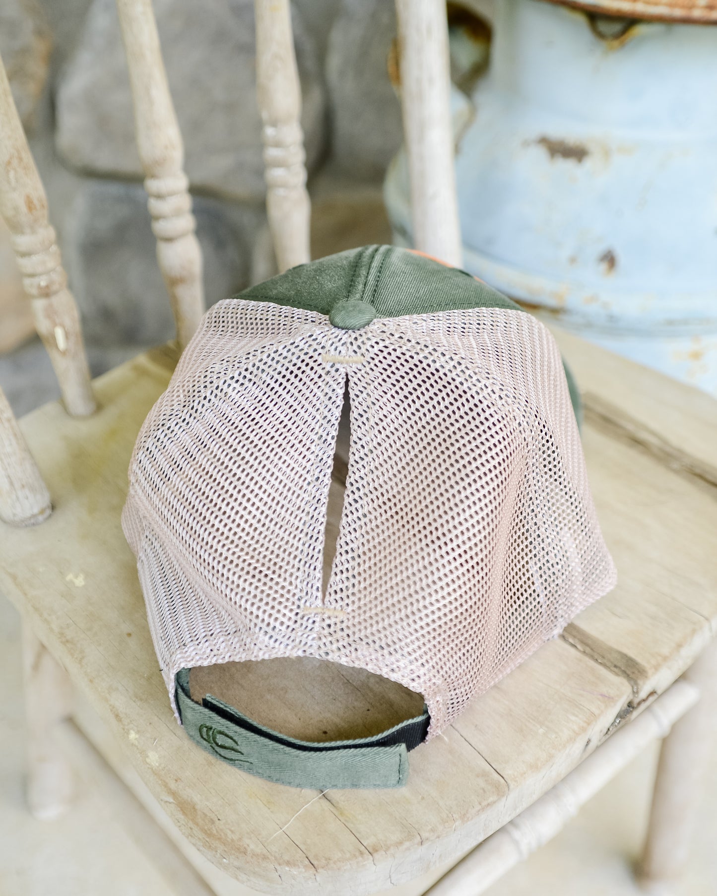 McIntire Saddlery Ponytail Cap with White Squash Blossom Leather Patch