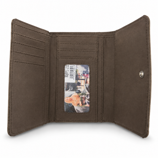 Montana West Daisy Cutout Trifold Wallet, Tan