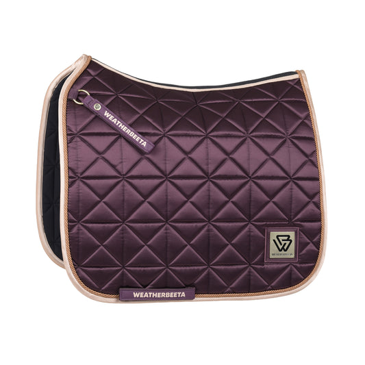 image_main - Chocolate - WeatherBeeta Satin Luxe Air-Tec Quilted Dressage Saddle Pad - .jpg