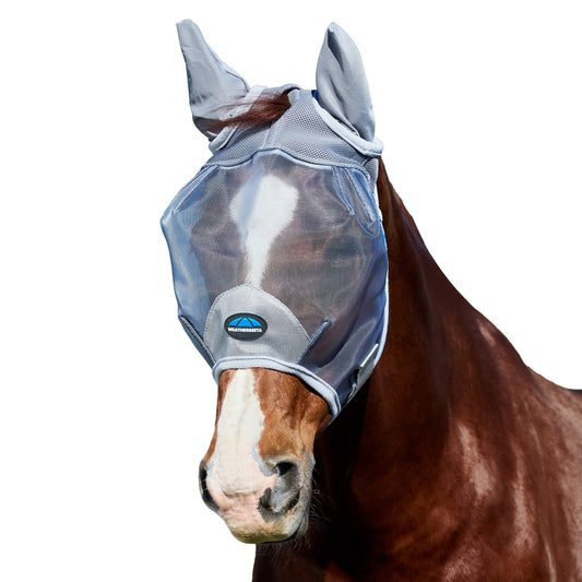 image_main - Grey - WeatherBeeta ComFiTec Fine Mesh Fly Mask with Ears - .jpg