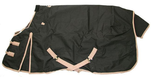 AJ Tack 1200D Waterproof Turnout Horse Blanket with Hood - Black
