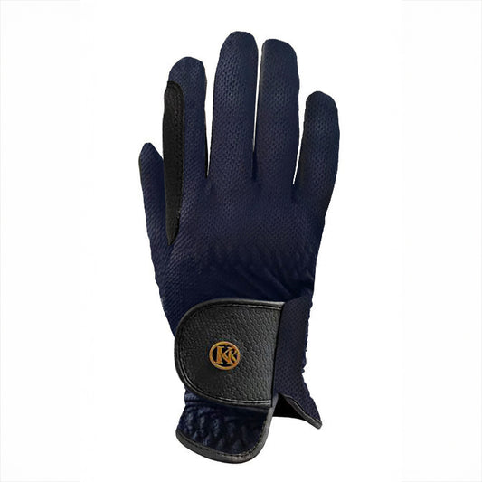 Kunkle Gloves Premium Mesh Riding Gloves - Navy Blue