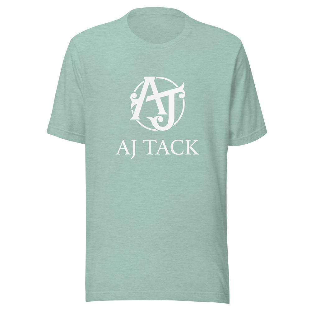 Heather Dusty Blue AJ Tack Logo Tshirt