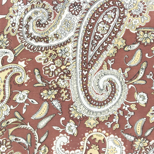 Paisley 33" Silk Wild Rag - Brown