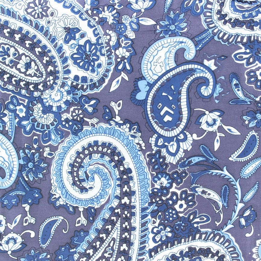 Paisley 33" Silk Wild Rag - Blue