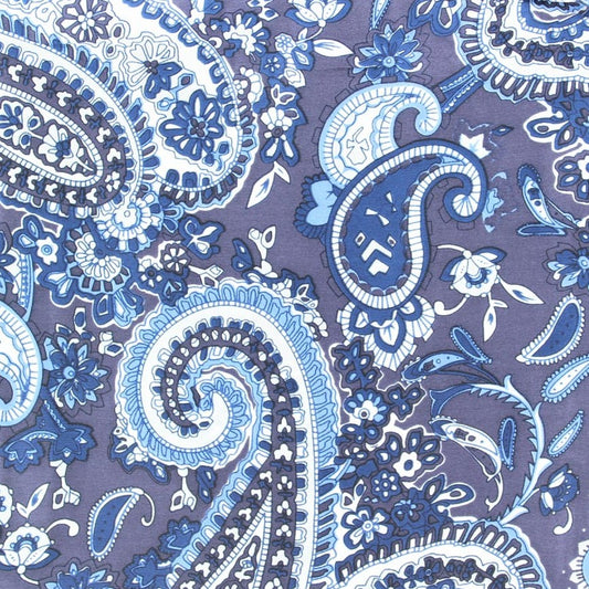 Paisley 33" Silk Wild Rag - Blue