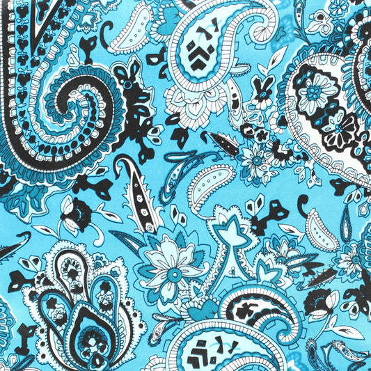 Paisley 33" Silk Wild Rag Turquoise