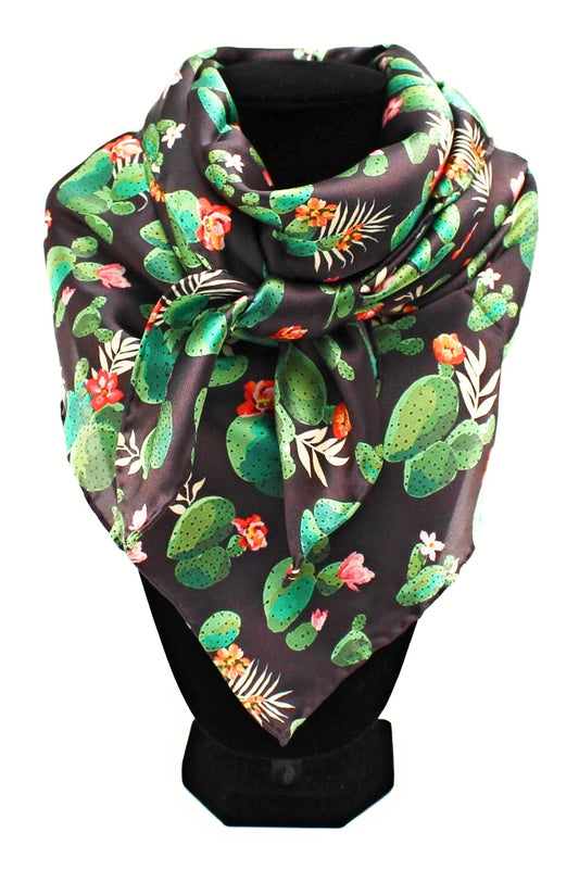 Silk Wild Rag - Black Cactus