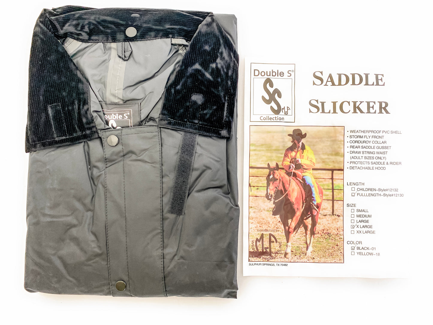 M&F Western Saddle Slicker - Black