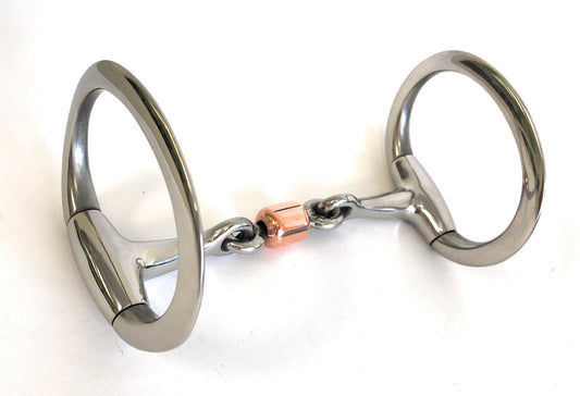 AJ Tack 3-Piece Copper Roller Eggbutt Snaffle Bit