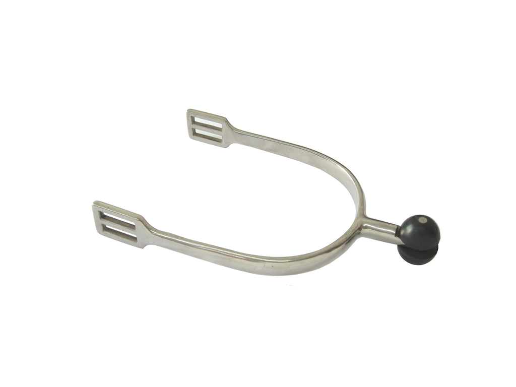 AJ Tack Stainless Steel Soft Touch Rubber Roller Ball English Spur - Mens