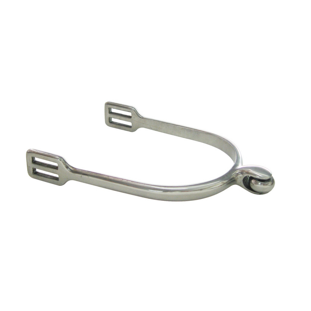 AJ Tack Stainless Steel Soft Touch Smooth Roller English Spur - Ladies