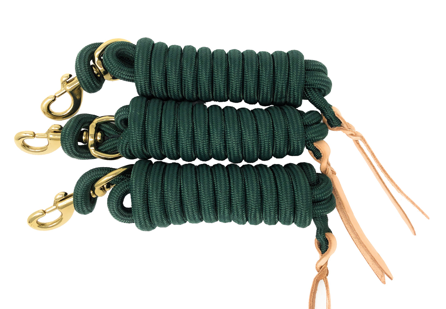 AJ Tack 9 Foot Nylon Lead Rope with Leather Popper
