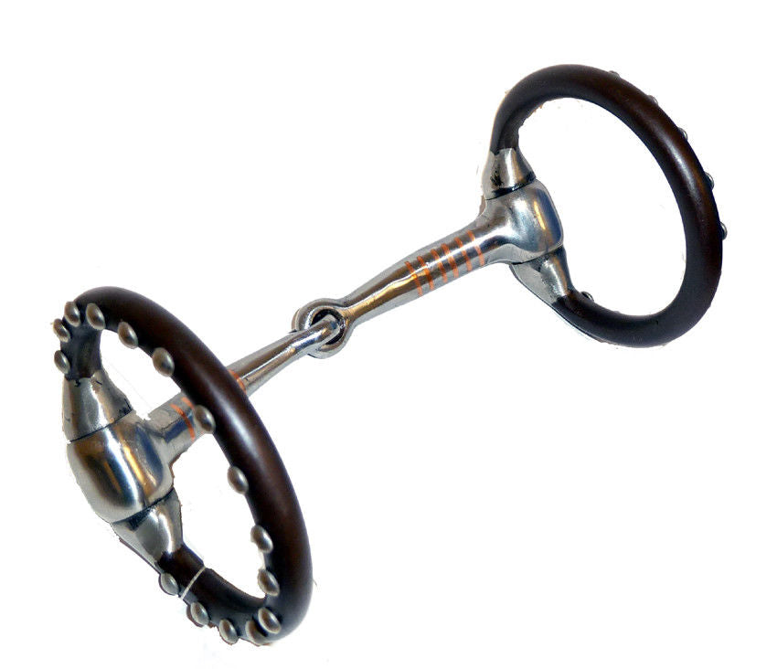 AJ Tack Silver Dot Sweet Iron Snaffle Bit - Mini/Pony