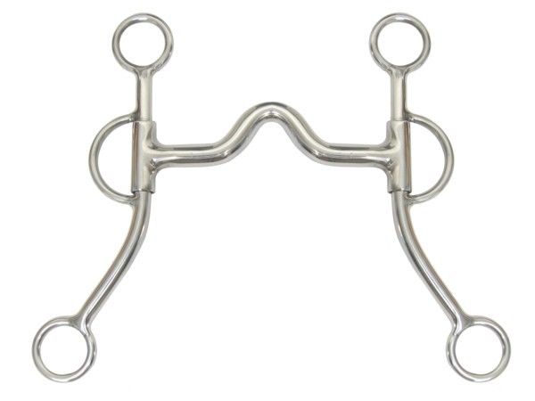 AJ Tack Double Rein Long Shank Medium Port Bit