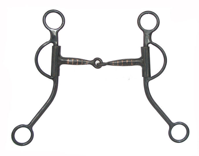 AJ Tack Double Rein Long Shank Training Snaffle Bit