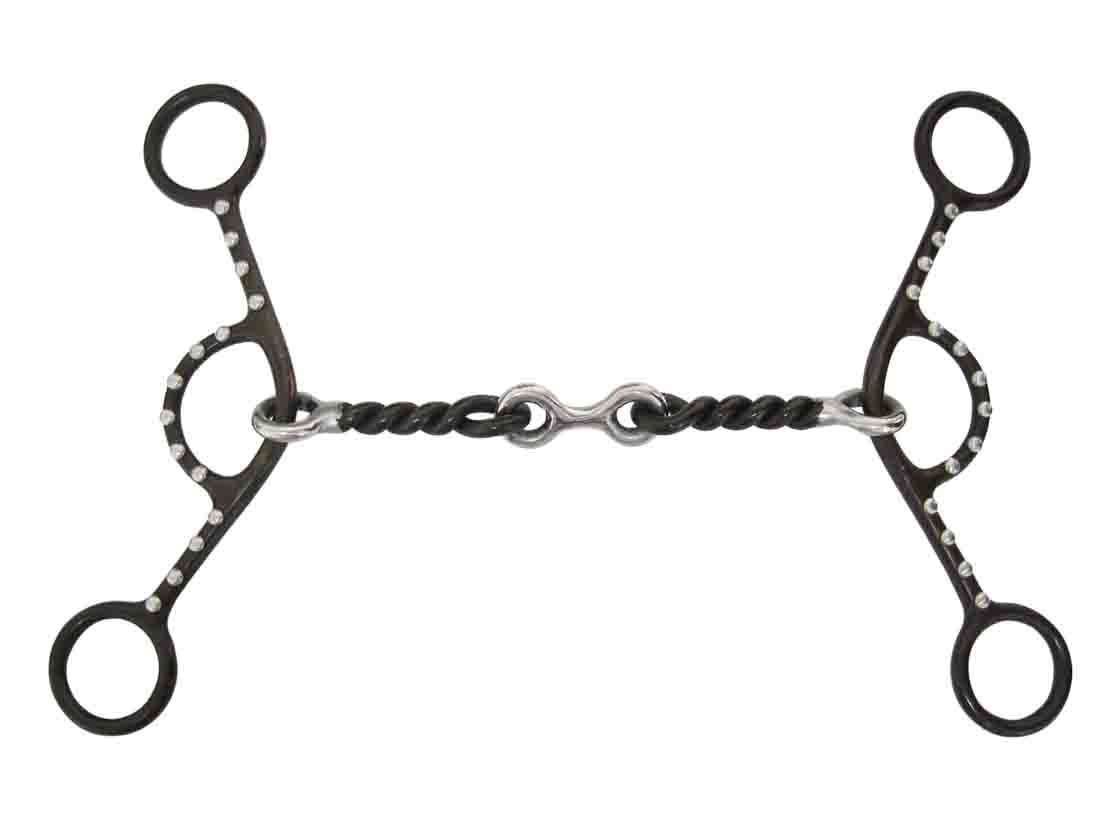 AJ Tack Sliding Short Three Piece Dogbone Gag Bit