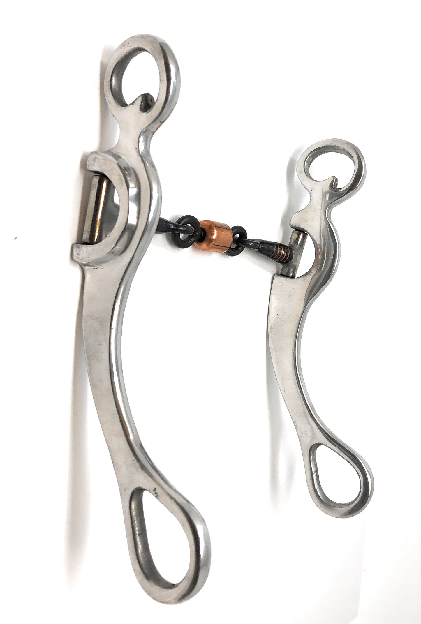 AJ Tack Aluminum Horse Bit Three Piece Snaffle Copper Roller