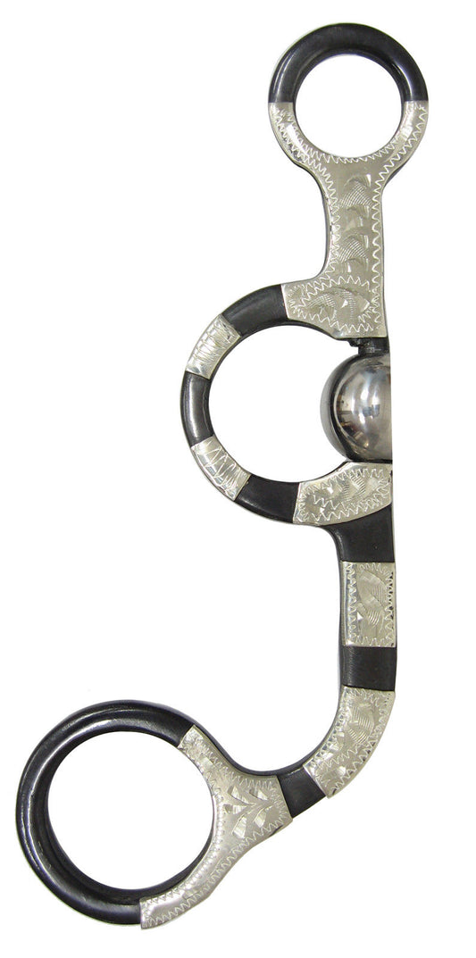 AJ Tack Argentine Snaffle Bit with Engraved Cheeks