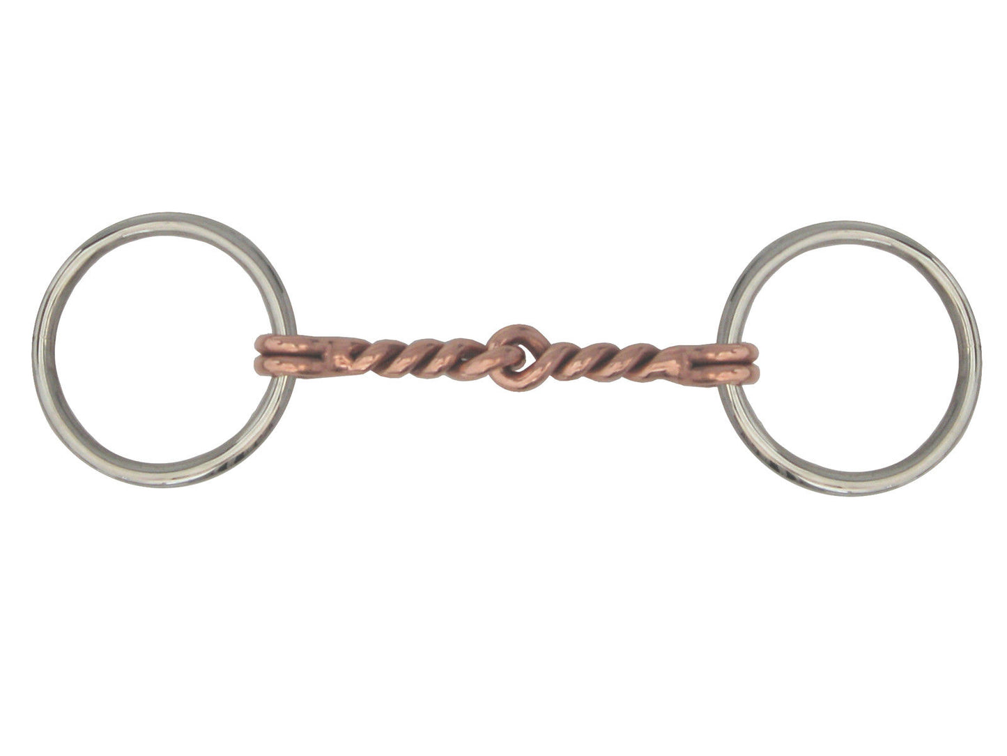 AJ Tack Loose Ring Sweet Iron Twisted Copper Snaffle Bit - Mini/Pony