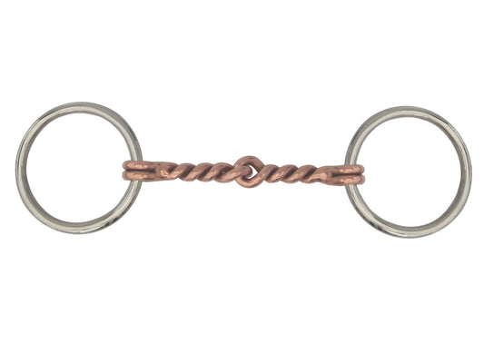AJ Tack Loose Ring Sweet Iron Twisted Copper Snaffle Bit - Mini/Pony