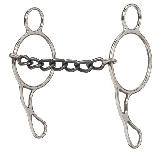 AJ Tack Wonder Gag Horse Bit 5.5 Inch Sweet Iron Chain Mouth Stainless Steel Cheeks