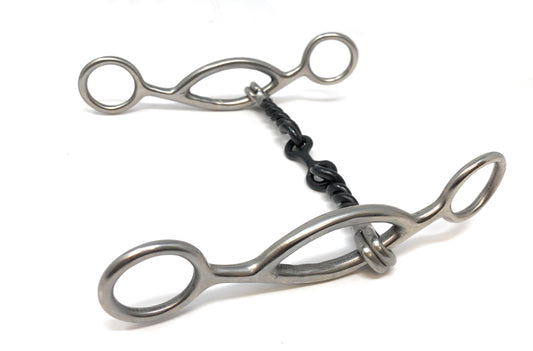 AJ Tack American Sliding Gag Bit Three Piece Dog Bone Snaffle