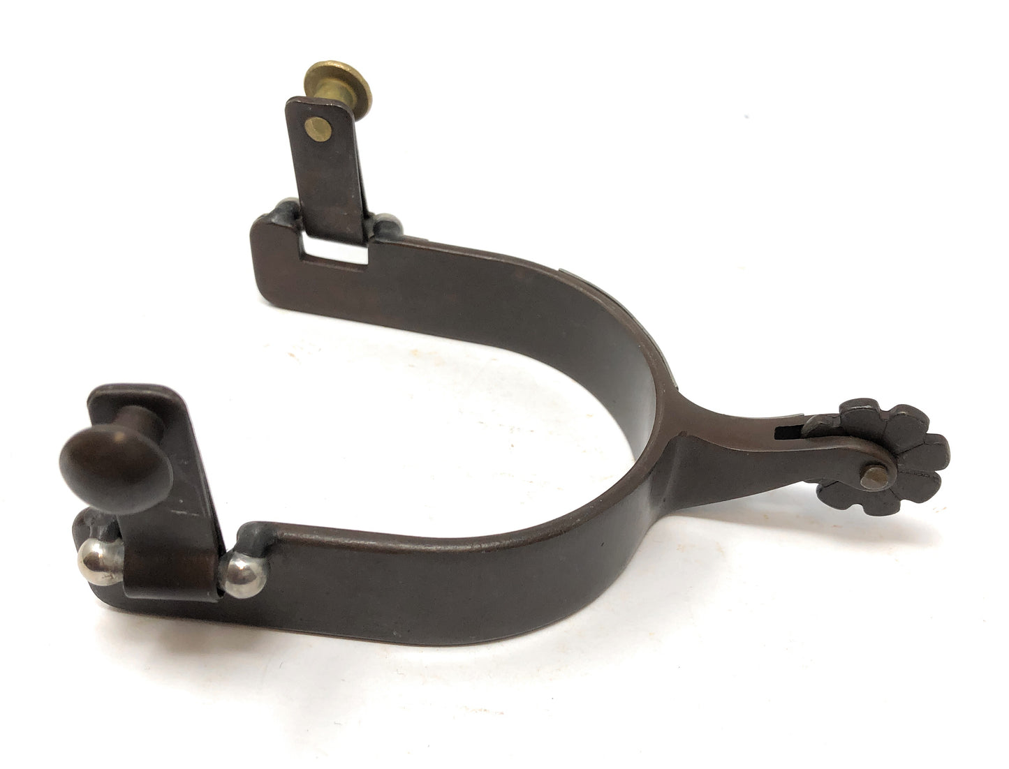 AJ Tack Men's Brown Antique Team Roping Offset Spurs