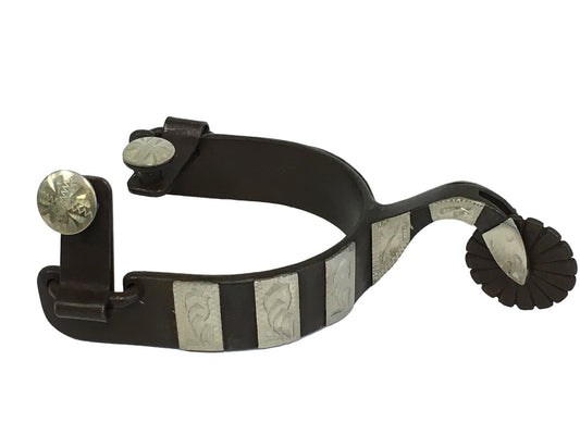 AJ Tack Mens Swan Shank Antique Brown Spurs