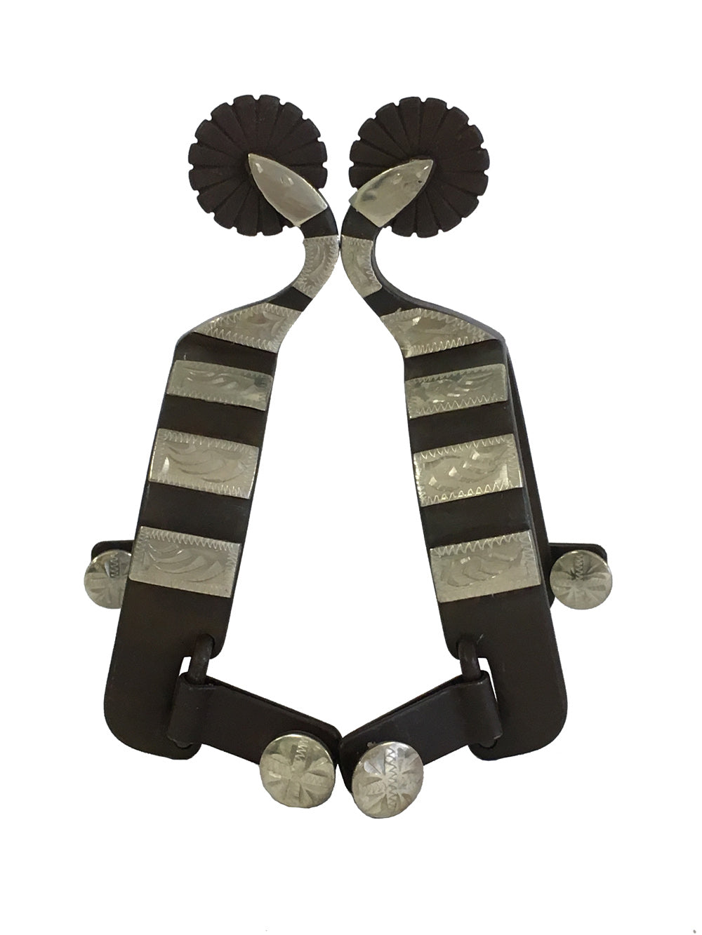 AJ Tack Mens Swan Shank Antique Brown Spurs