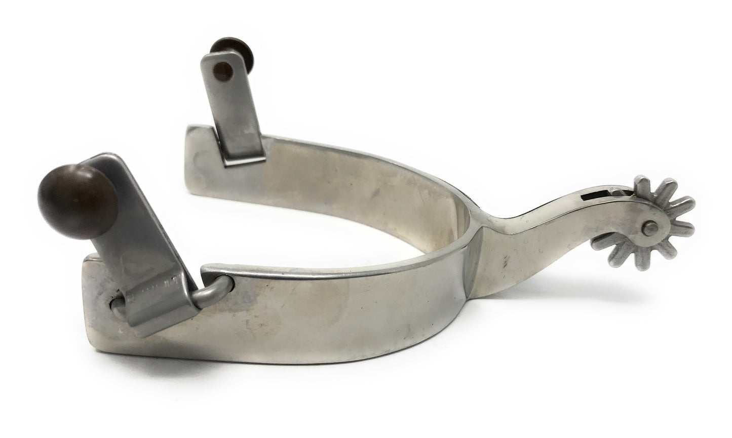 AJ Tack Longhorn Floral Show Spurs Antique Brown Engraved Overlay Stainless Steel Mens