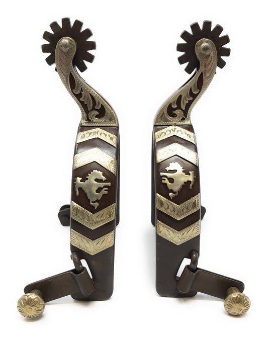 AJ Tack Antique Brown Bronc Rider Spurs - Mens