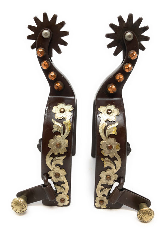 AJ Tack Floral Engraved Spurs - Mens