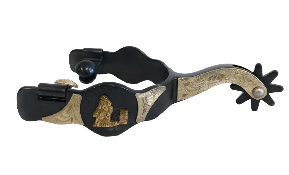 AJ Tack Antique Brown Barrel Racer Spurs - Mens