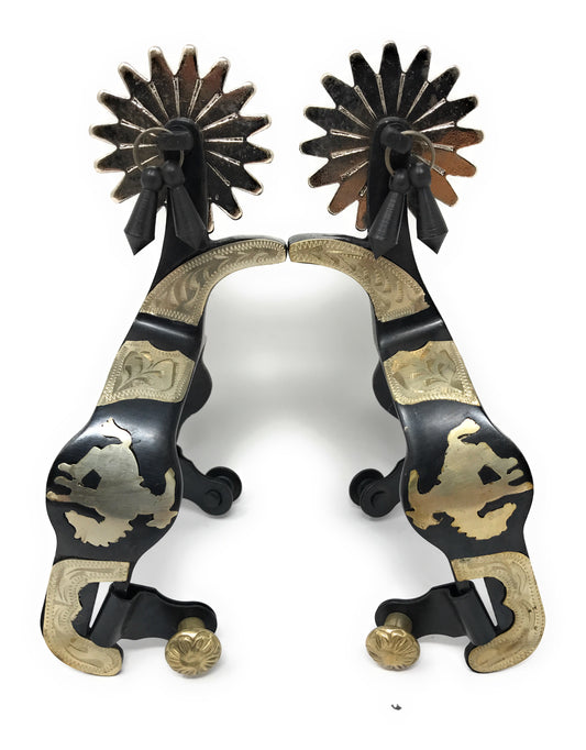 AJ Tack Antique Brown Bucking Bronc Spurs - Mens