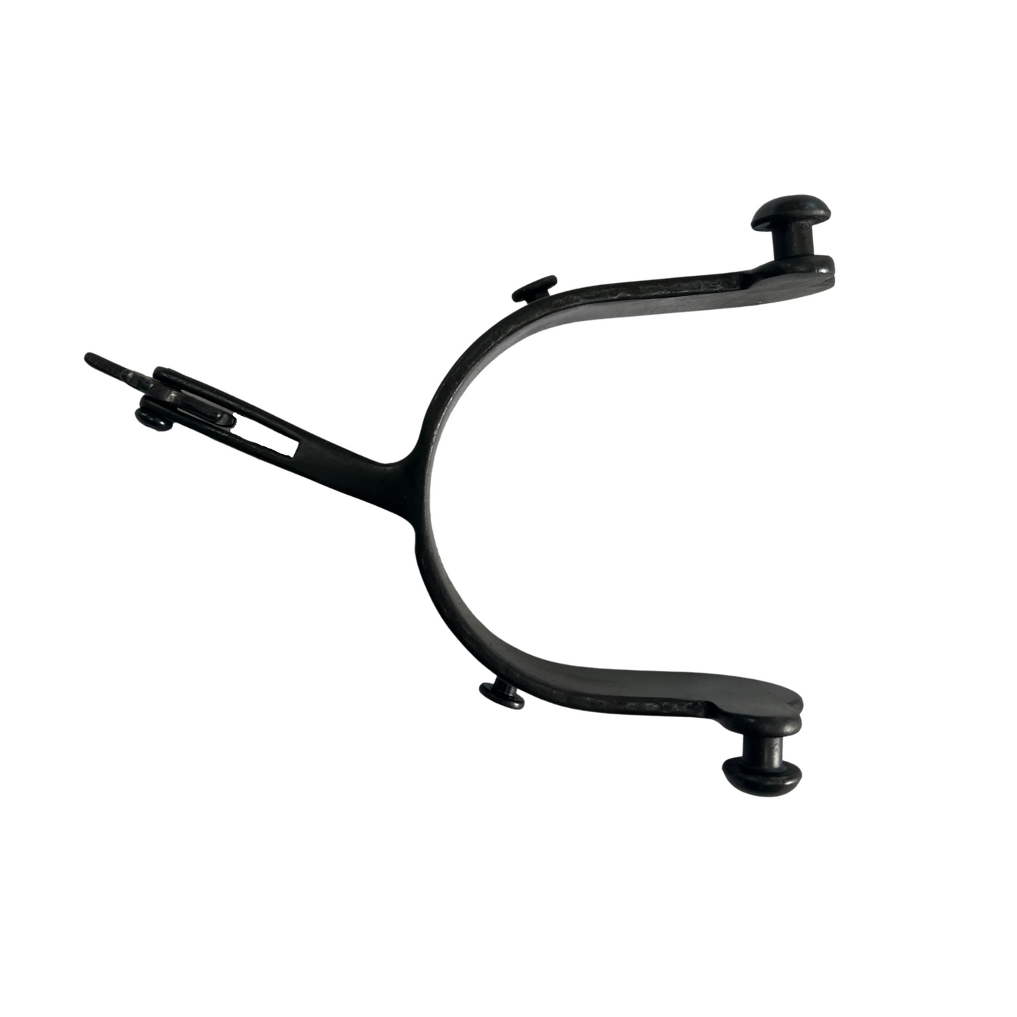 black steel adult size bull spur for roughstock rodeo events