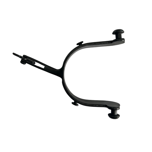 black steel adult size bull spur for roughstock rodeo events