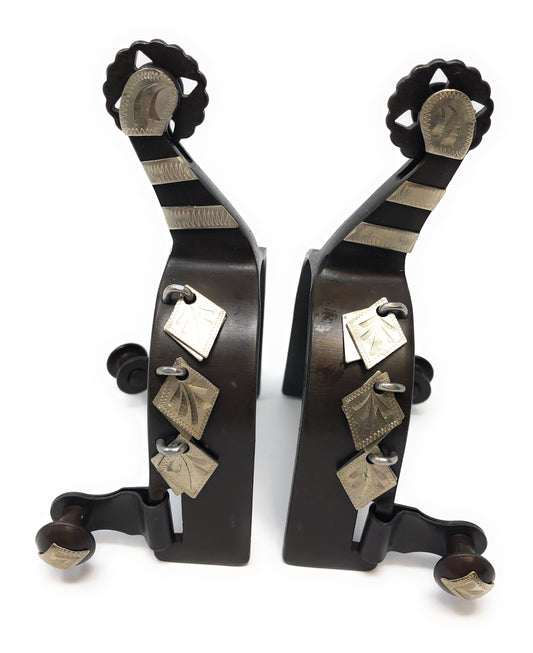 AJ Tack Antique Brown Diamond Charm Spurs - Ladies