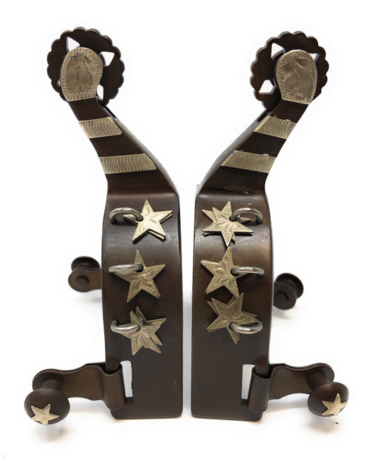 AJ Tack Antique Brown Star Charm Spurs - Ladies