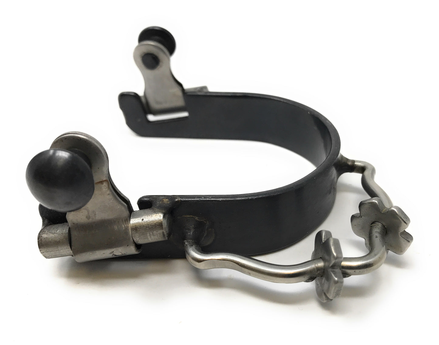 AJ Tack Antique Brown Flower Engraved Bumper Spurs with Rowels - Ladies